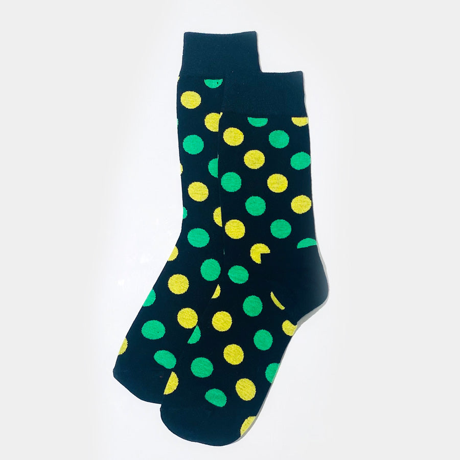 Green Yellow PoKa Sock