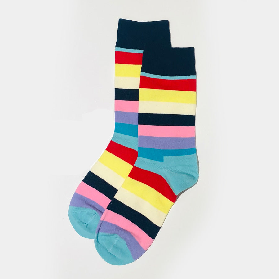 Navy Cuffed Lina Sock